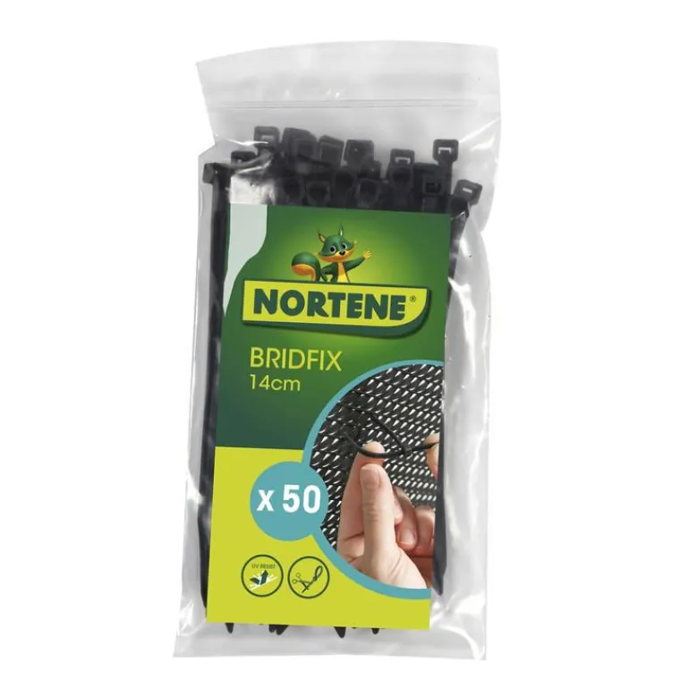 NORTENE Collier de fixation Bridfix noir 14 cm par 50