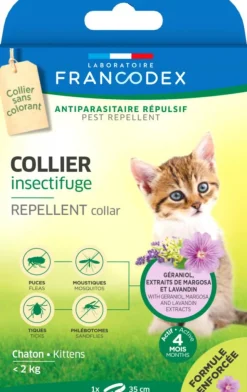 Best FRANCODEX Collier insectifuge pour chaton coloris blanc - Ø 35 cm