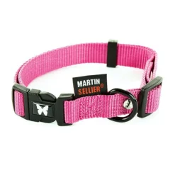 Online MARTIN SELLIER Collier réglable en nylon rose pour chien - 2,5x45/65 cm