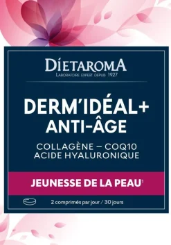New DIETAROMA Complément alimentaire collagène + CoQ10 acide hyaluronique Dermidéal plus - 60 comprimés
