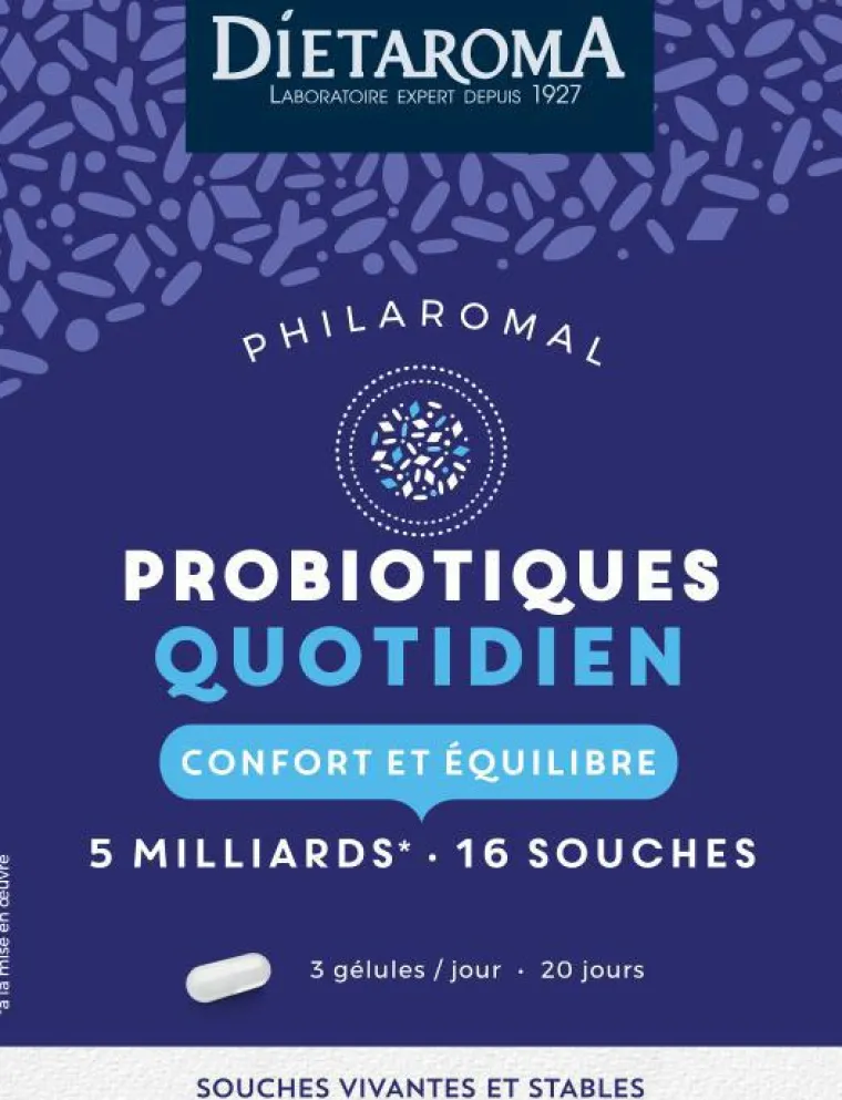 Discount DIETAROMA Complément alimentaire confort et équilibre probiotiques quotidien Philaromal - 60 gélules