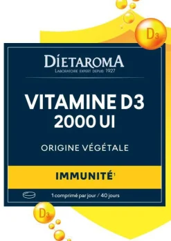 Outlet DIETAROMA Complément alimentaire vitamine D3 végétale 2000 UI immunité - 40 comprimés