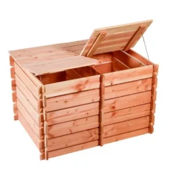 Outlet MON PETIT POTAGER Composteur basic en bois 120 x 90 cm - 2 x 303 L