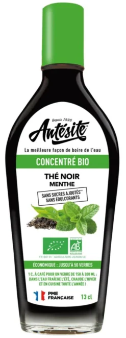 Clearance ANTÉSITE Concentré bio de thé noir menthe en bouteille - 13 cl