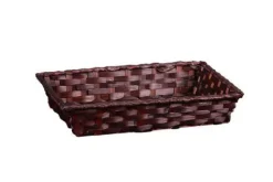 Clearance CAV SERVICE Corbeille Rihana en bambou chocolat - 31 x 21 x 7 cm