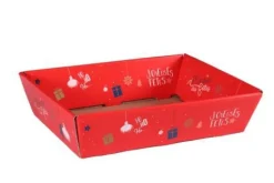 Discount CAV SERVICE Corbeille Sofia en carton rouge - 34 x 21 x 8 cm