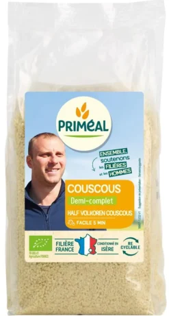 PRIMÉAL Couscous demi complet bio en sachet de 500 g