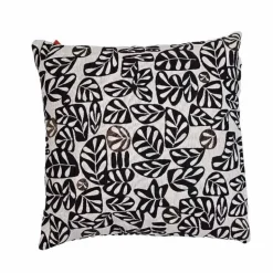 Sale SAFECO Coussin décoratif carré Galet coloris noir en coton - 45 x 45 cm