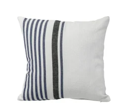 New Coussin décoratif carré lignes coloris multicolore en coton - 45 x 45 cm