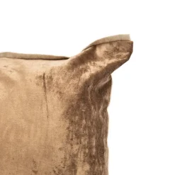 Online Coussin en coton velours marron uni - 60 x 40 cm