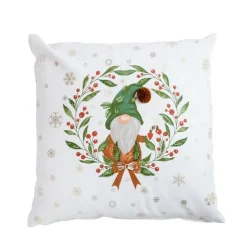 Coussin gnome nature coloris marron en coton - 45 x 45 cm