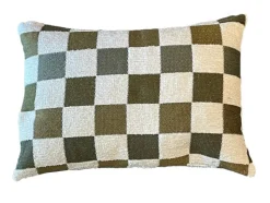 Online SAFECO Coussin vert kaki en PE/coton Échiquier - 35 x 50 cm