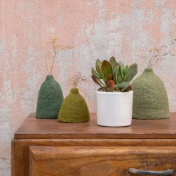 Clearance BOTANIC® Crassula mix en pot émaillé blanc Ø 10 cm