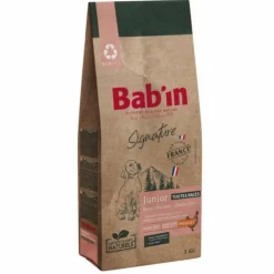 BAB'IN Croquettes pour chien junior au poulet sans céréales Signature - 3 kg
