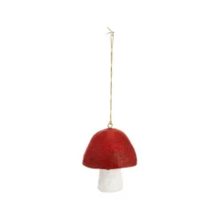 Clearance Décoration à suspendre champignon en coton mâché bordeaux - Ø 8,75 x H 10 cm
