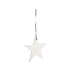 Outlet Décoration à suspendre étoile en aluminium blanc - 9,7 x 9,2 cm