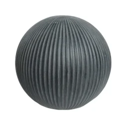 New DECORIS Décoration d'extérieur en fibre d'argile forme boule coloris anthracite - Ø 24,50 x H 22,50 cm