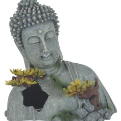 ZOLUX Décoration pour aquarium en résine coloris gris statue d'Asie Bouddha - Taille XL