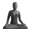 SEDA Décoration pour jardin aquatique coloris noir en pierre reconstituée figurine yoga Méditation - 30 cm