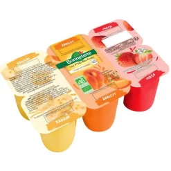 Clearance BONNETERRE Desserts fruités fraise banane abricot Les P'tits Bios Fruits - 6 x 50 g