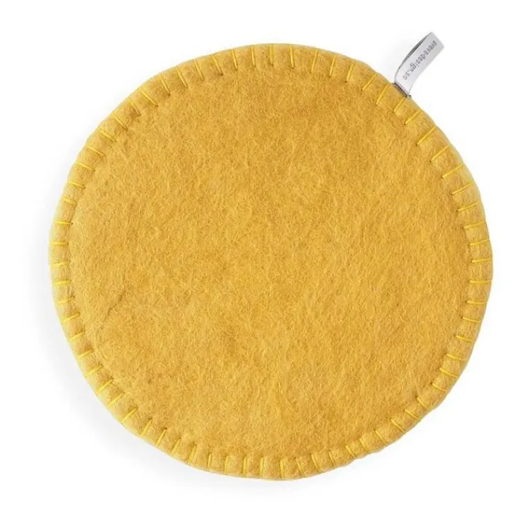 Discount AVEVA DESIGN Dessous de plat coloris jaune en laine Duo - Ø 21 cm