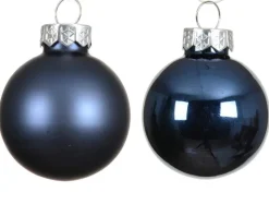 Outlet KAEMINGK Ensemble de 6 boules en verre brillant et mat bleu nuit - Ø 8 cm