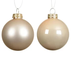 KAEMINGK Ensemble de 6 boules en verre émaillé et mat perle - Ø 8 cm