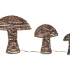 Sale KAEMINGK Ensemble de 3 champignons en résine marron à 270 micro-LED blanc orangé pour extérieur - Ø 50 x H 45 cm