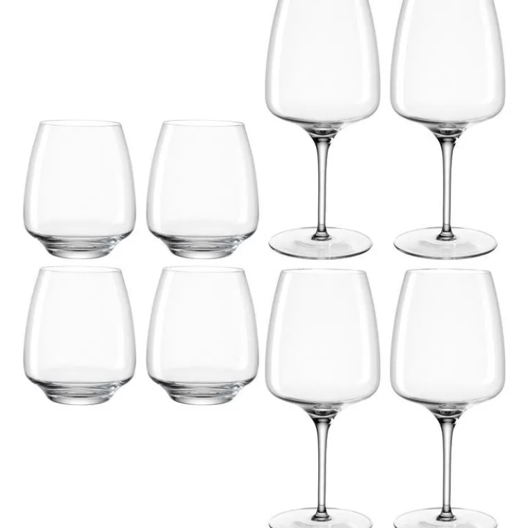 Best LEONARDO Ensemble de 4 verres à pied et 4 verres à eau transparent anti-choc Cesti - les 8 pièces