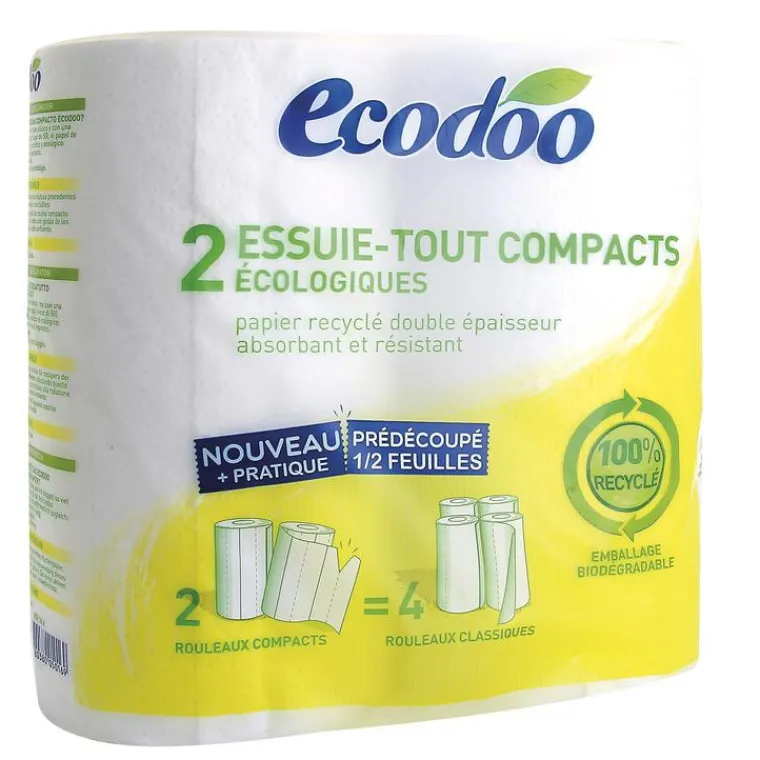 Hot ECODOO Essuie tout compact recyclé x 2