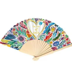 New CARTES D'ART Eventail la vie est belle coloris multicolore - 23 x 42 cm