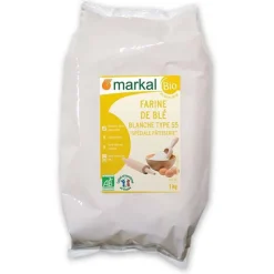 Best MARKAL Farine de blé blanche pâtissière T55 bio en sac de 1 kg