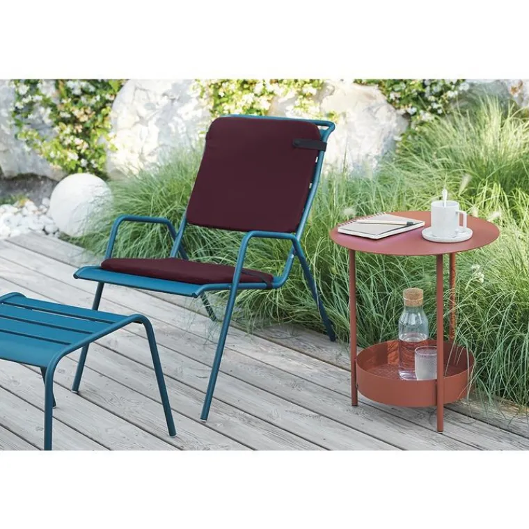 Hot FERMOB Fauteuil bas coloris bleu acapulco Monceau - 73 cm
