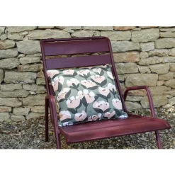 Clearance FERMOB Fauteuil bas coloris rouge en acier Monceau