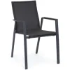 Best Fauteuil de jardin en aluminium et textilène anthracite BIZZOTTO Krion