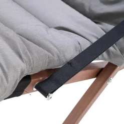 Clearance FIAM Fauteuil en bois et toile Oléfine gris Linda soft - 61/89 x 61 cm