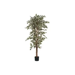 New Ficus Hawaii vert panaché artificiel en pot plastique H 180 x Ø 90 cm
