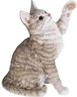 Online RIVIERA Figurine en résine chat gris jouant - 33 cm