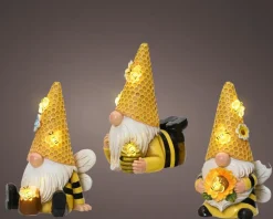 Clearance KAEMINGK Figurine solaire décorative gnome abeille coloris blanc chaud - 9 x 9 x 17,5 cm