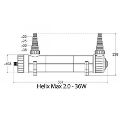 Online BLUE CORAL Filtre UV 36W pour aquarium, efficacité maximale, AQUA MEDIC, Helix Max 2.0
