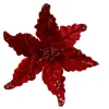 KAEMINGK Fleur artificielle de Poinsettia en velours rouge - Ø 44 x H 17 cm