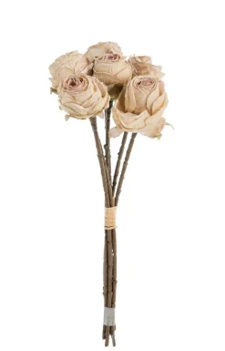 Outlet NATURALYS Fleur artificielle en papier 6 renoncules coloris blanc - H 28