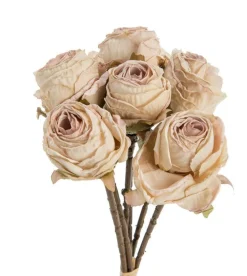 Outlet NATURALYS Fleur artificielle en papier 6 renoncules coloris blanc - H 28