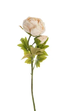 Clearance NATURALYS Fleur artificielle en papier tige de pivoine coloris beige - H 62 cm