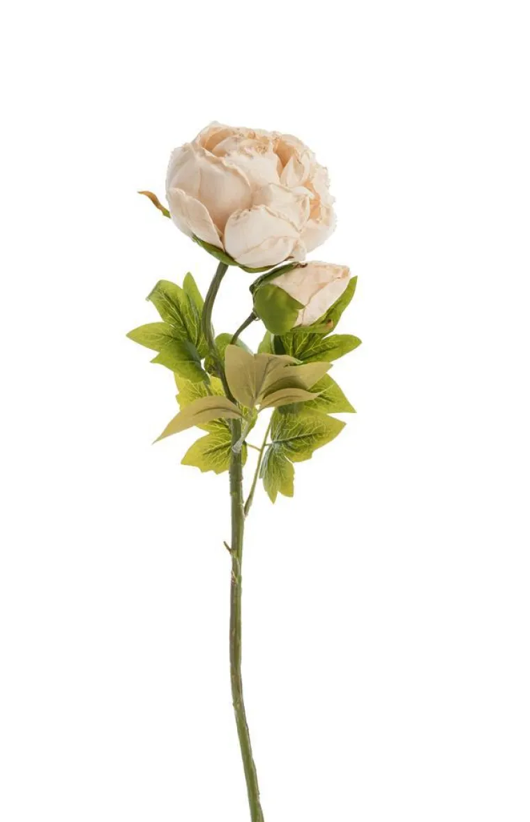 Clearance NATURALYS Fleur artificielle en papier tige de pivoine coloris beige - H 62 cm
