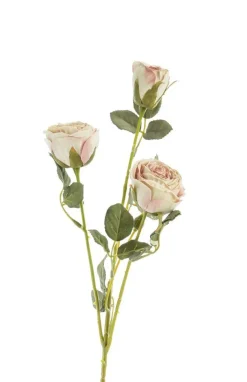 Online NATURALYS Fleur artificielle en papier tige avec 3 roses en bouton coloris blanc - H 61 cm