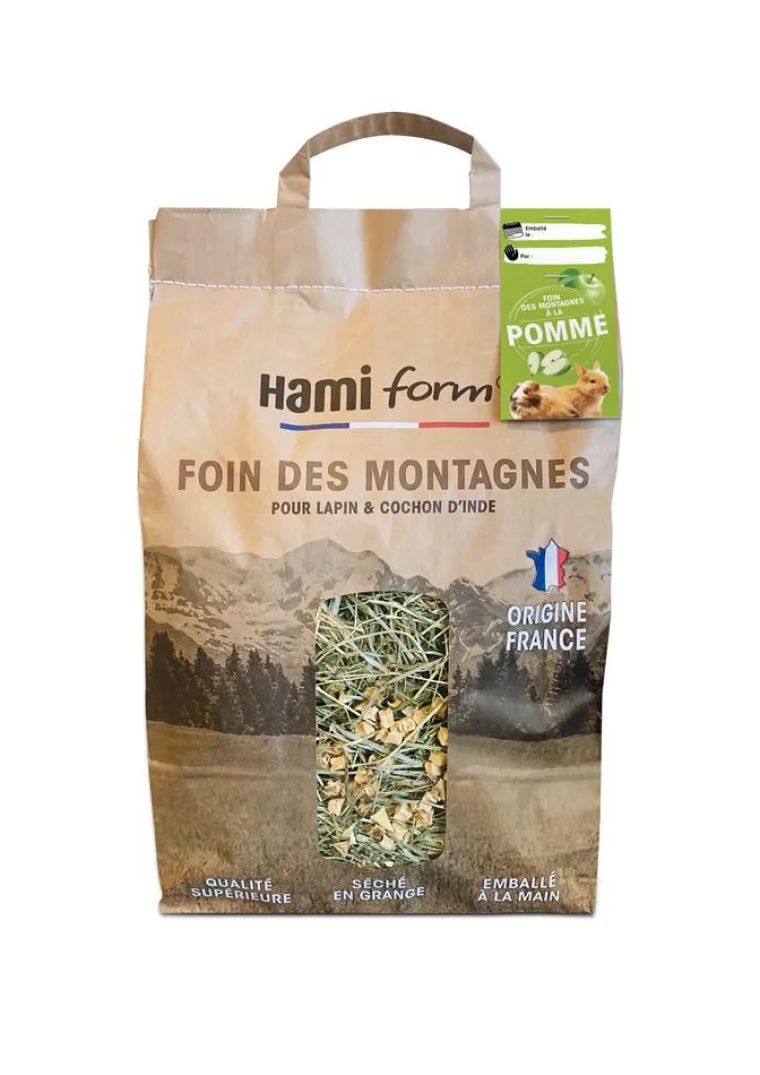 New HAMIFORM Foin des montagnes pour lapin, cochon d'Inde et autres animaux saveur pomme - 8,5 L