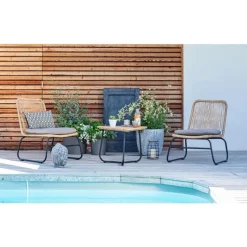 Sale LUMINEO Fontaine LED murale avec vague en polyrésine 23 x 55 x 95 cm