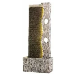 Discount LUMINEO Fontaine LED murale en polyrésine effet pierre 19 x 40 x 100 cm