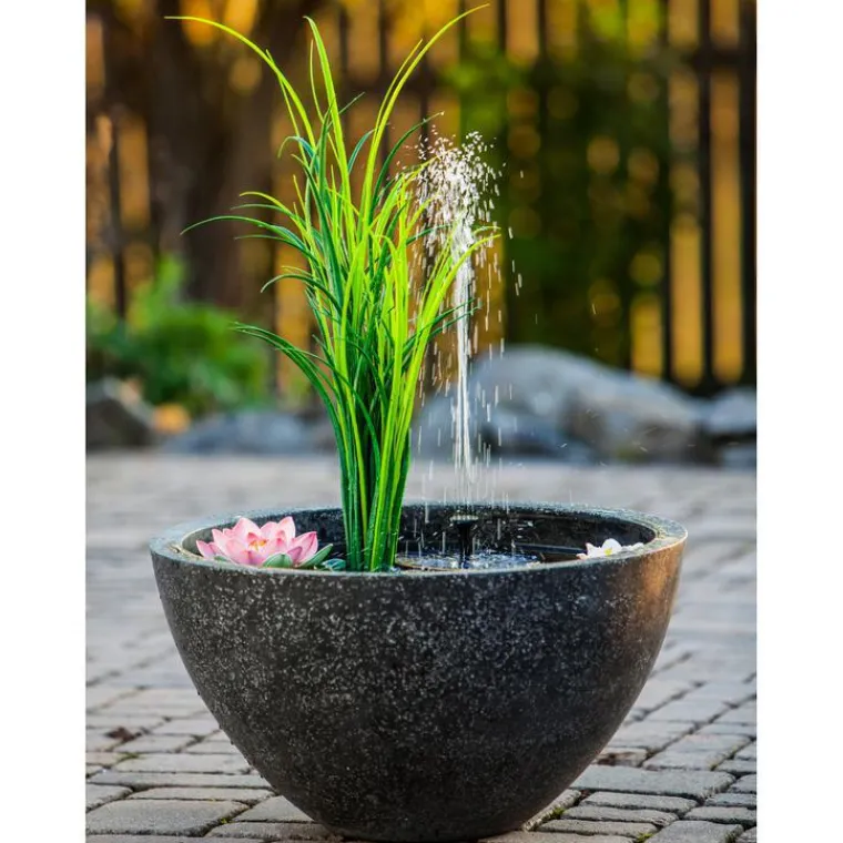Discount HEISSNER Fontaine ronde avec plantes artificielles - 55x55x30cm